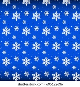 The pattern seamless of snowflakes abstract on a blue background. Idea design for Christmas and New Year in the winter season.