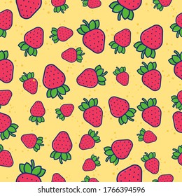 Pattern seamless strawberry, for background, web, banner, for print and can editable