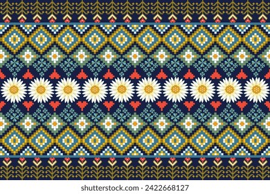 Pattern seamless textile design flower geometric pattern 
