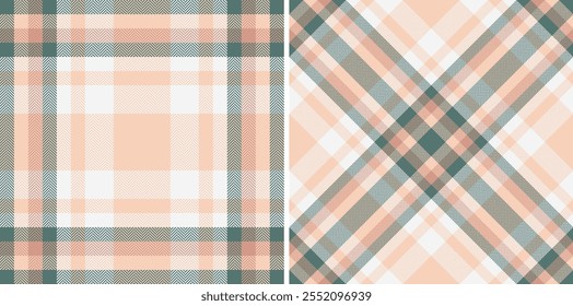 Pattern seamless textile of fabric background vector with a tartan plaid check texture. Set in fall colours. Bed sheet designs for the bedroom.