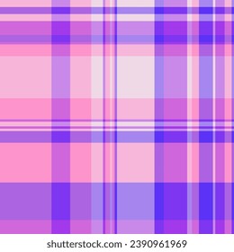 Pattern seamless textile of fabric check tartan with a background texture vector plaid in violet and light colors.