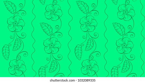 Pattern. Seamless texture with floral ornament and curls.