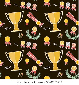 pattern , seamless texture , winner, medal, vector graphics