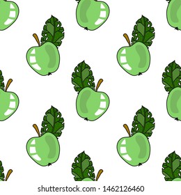 Pattern seamless vector. Apples are large on a white background. For textiles, background, Wallpaper, wrapping paper, fabric, covers.