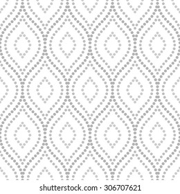 Pattern with seamless vector ornament. Modern stylish geometric background with repeating wavy gray elements