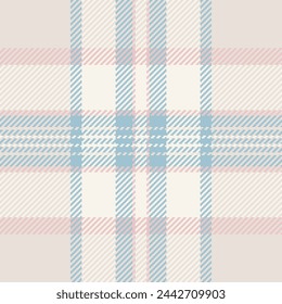 Pattern seamless vector of tartan background plaid with a textile texture check fabric in white and light colors.