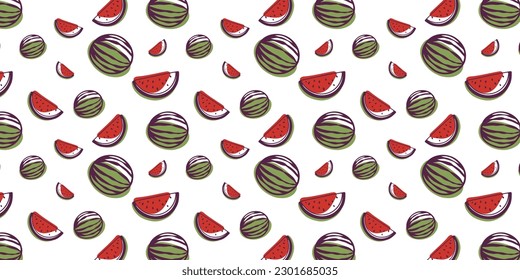 patrón sin costuras, sandía, ilustración abstracta, fondo sin soldadura