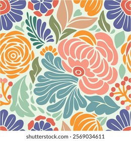 Pattern of seamless wildflowers. Abstract botany flowers pattern background. style for banners, wallpaper, posters, websites, online shopping.Vector illustration design.