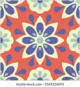 Pattern of seamless wildflowers. Abstract botany flowers pattern on colors background.