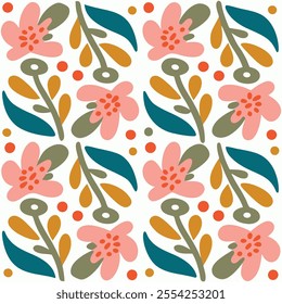 Pattern of seamless wildflowers. Abstract origami floral, pattern in small abstract flowers botany design. 