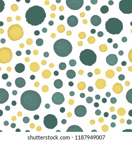 Pattern Seamless yellow and green polka. For your design. Vector.