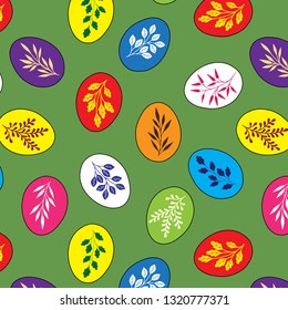 Pattern seamless.Easter eggs color suitable for Wallpaper, flyers, invitation, posters, brochure banners