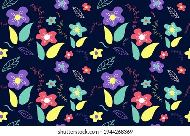 Pattern Seamless,Night flower,Decorative floral background.