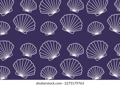 Pattern of seashells. Vector, print, textile, wrapping paper, background.