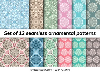 Patrón de motivos árabes, indios, japoneses, islámicos. Patrones de colección. Patrón ininterrumpido de Mandala. Antecedentes de origen étnico bohemio. Trato de fondo de papel. Flor abstracta. Ilustración del vector