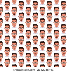 Pattern, set of characters of male and female heads in cartoon modern style, vector size, commercial use for web design.