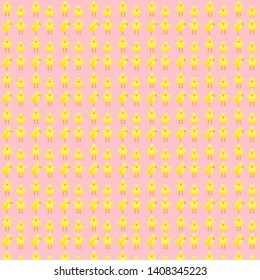 pattern set of chicken cock hen colorful charactor. vector illustration eps10
