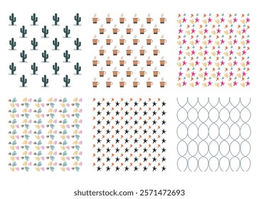 pattern set featuring a variety of colorful geometric designs