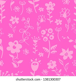 Pattern Set and freehand sketch with flowers. Used for greeting card, poster design.Vector illustration