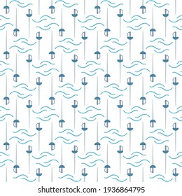 pattern from the set for the Musketeer sword in a line on a white background