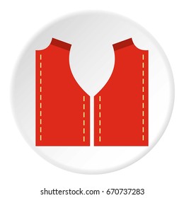 Pattern for sewing icon in flat circle isolated vector illustration for web