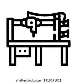 pattern sewing machine line icon vector. pattern sewing machine sign. isolated contour symbol black illustration