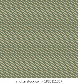Pattern in shades of green and beige, with short and trembling stripes. Wallpaper texture.