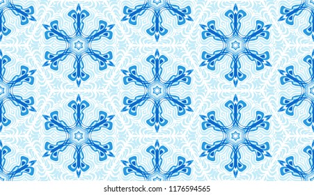 The pattern of the shades of ice. Snowflakes.