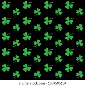 Pattern with shamrocks on white background Vector