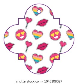 pattern shape badge with cute patches fantansy decoration