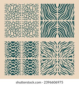 Pattern shape collection textile animal and nature lines stripes artwork illustration vector