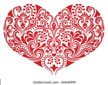 Pattern in a shape of a heart.