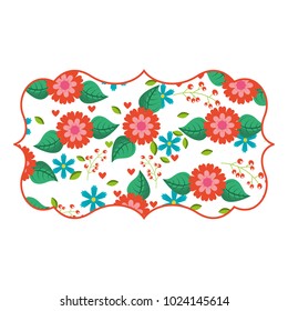 pattern shape label spring floral natural design