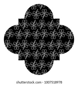 pattern shape label st patrick day clover black background