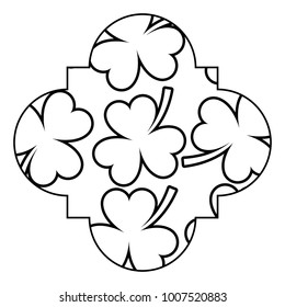 pattern shape label st patrick day clover