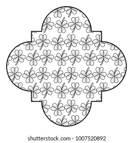 pattern shape label st patrick day clover white background