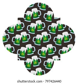 pattern shape label st patrick day beer glass