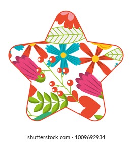 pattern shape star with flowers spring decoration