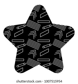 pattern shape star with geometric memphis style