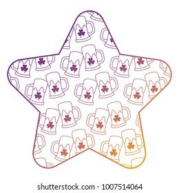 pattern shape star with st patrick beer glass clover