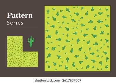 Pattern shapes vector ilustration series cactus succulent cute