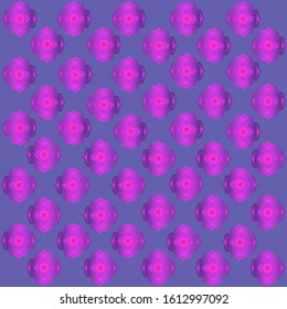 Pattern, shapes in violet color on a blue background