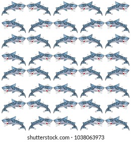 Pattern with sharks