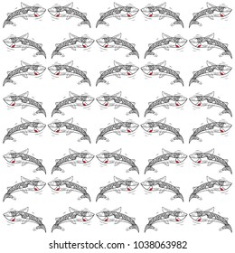 Pattern with sharks