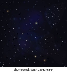 Pattern with shiny stars on dark blue. 