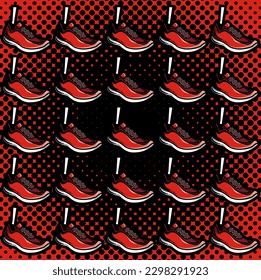 pattern shoes with little foot
