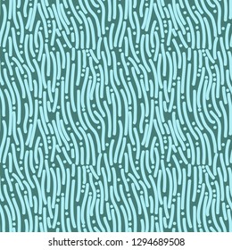 Pattern with short thick curved lines. Abstract background with numerous intermittent stripes. Ornament like a stream of water.