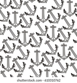 pattern silhouette anchor design set vector illustration