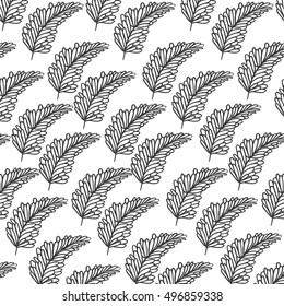 pattern silhouette branch with multiple leaves