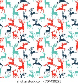 pattern of silhouette deer vector illustration character reindeer wild animal collection